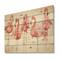 Designart - Gracefully Pink Shabby flamingo - Farmhouse Print on Natural Pine Wood